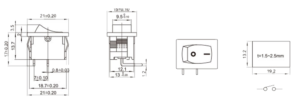 KCD-102D-110M1BB0 尺寸图