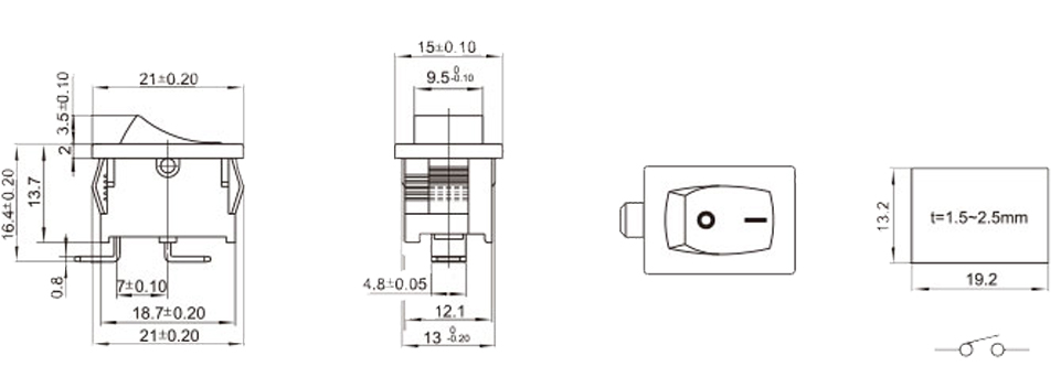KCD-102F-110L1BB0 尺寸图
