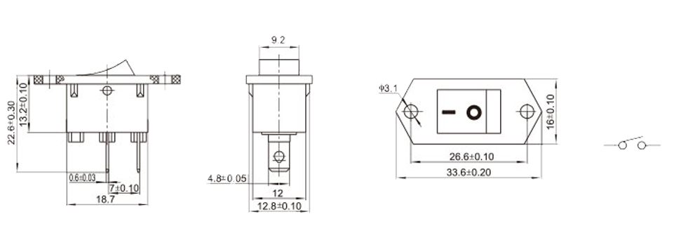 KCD-102N-110F1BB0 尺寸图