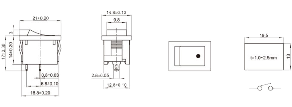 KCD-102P-110H3BB0 尺寸图