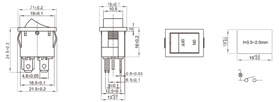 KCD-106A-11NR2RB0 尺寸图