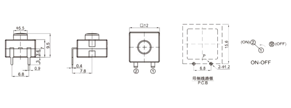 1212-112DB-W 尺寸图